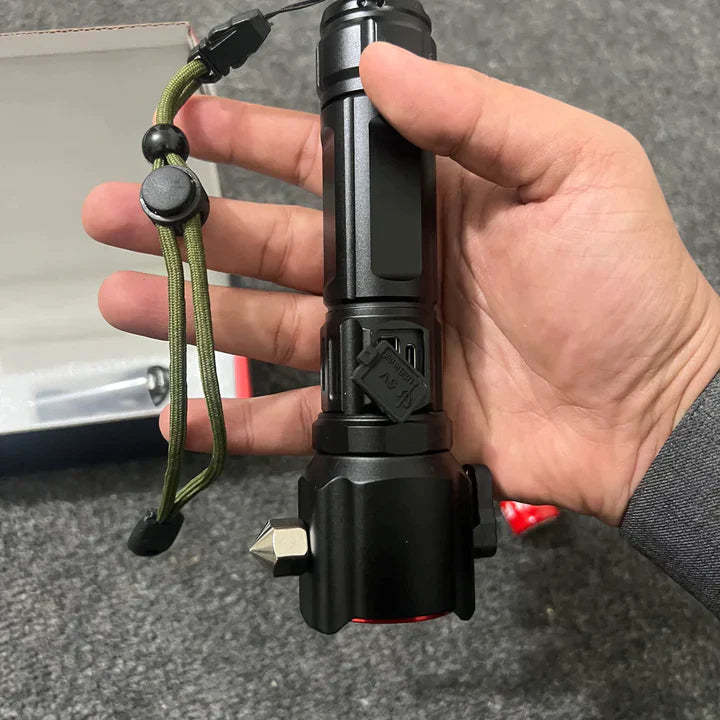 5-in-1 Rechargeable Flashlight & Power Bank - 1KM Range